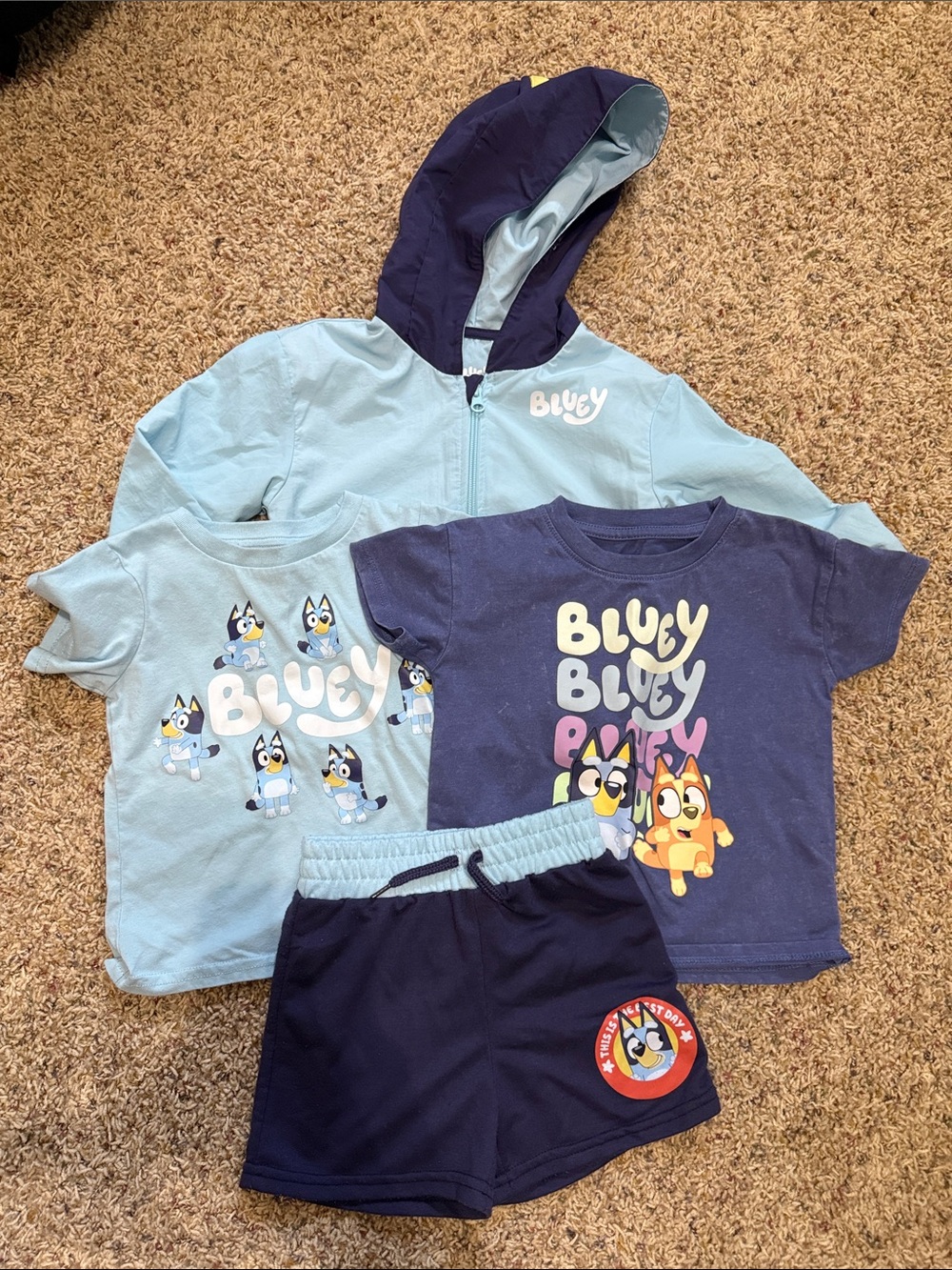 Bluey Short-Sleeve Tee & Shorts Set - Light Blue & Navy